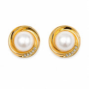 Pearl Round Stud Earrings