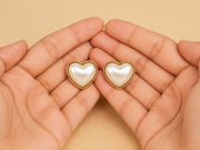 Pearl Heart Stud Earrings