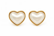 Pearl Heart Stud Earrings