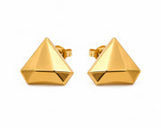 Gold Pyramid Stud Earrings