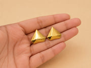 Gold Pyramid Stud Earrings