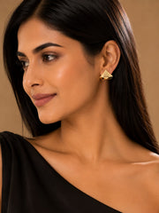 Gold Pyramid Stud Earrings