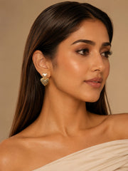 Pearl Heart Drop Earrings