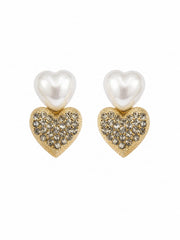 Pearl Heart Drop Earrings