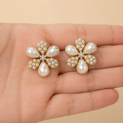 Pearl Flower Statement Earrings