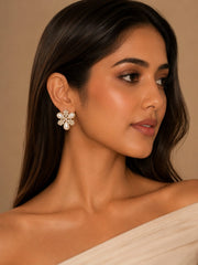 Pearl Flower Statement Earrings