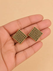 Square Crystal Statement Stud Earrings
