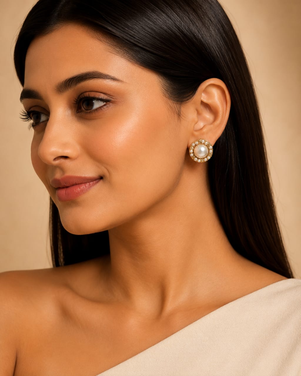 Classic Pearl Halo Stud Earrings