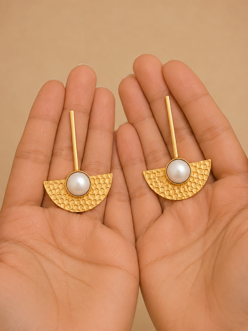 Luna Pearl Arc Earrings
