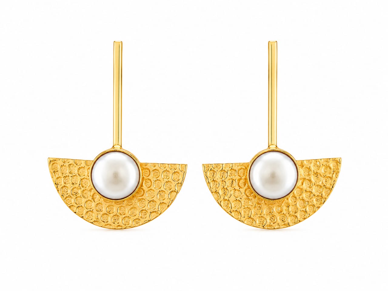 Luna Pearl Arc Earrings