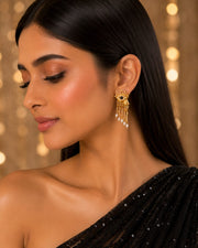 Celestial Evil Eye Pearl Drop Earrings
