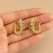 Emerald Crocodile Statement Earrings