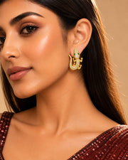 Emerald Crocodile Statement Earrings