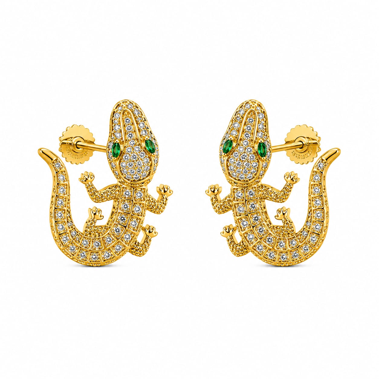 Emerald Crocodile Statement Earrings