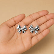 Signature Silver Bow Stud Earrings