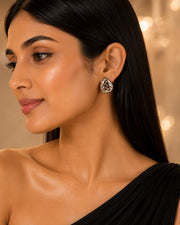 Silver Weave Statement Stud Earrings