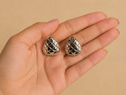 Silver Weave Statement Stud Earrings