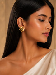 Golden Blossom Stud Earrings