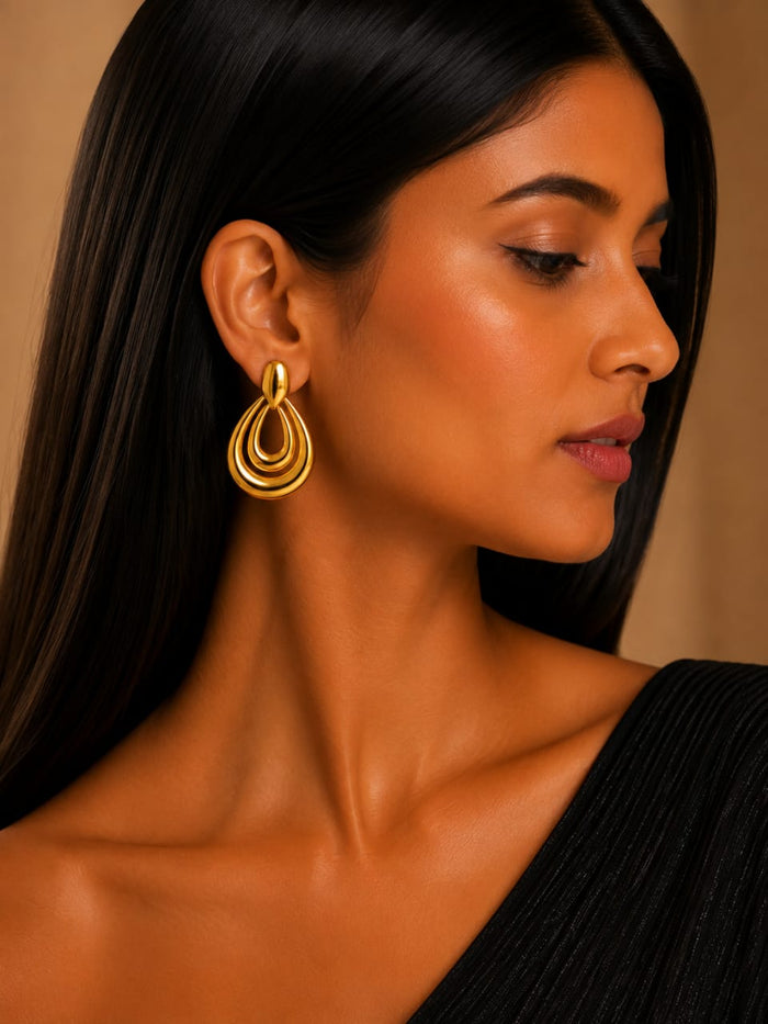 Golden Cascade Drop Earrings