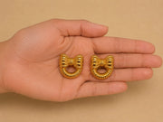 Golden Bow Charm Stud Earrings