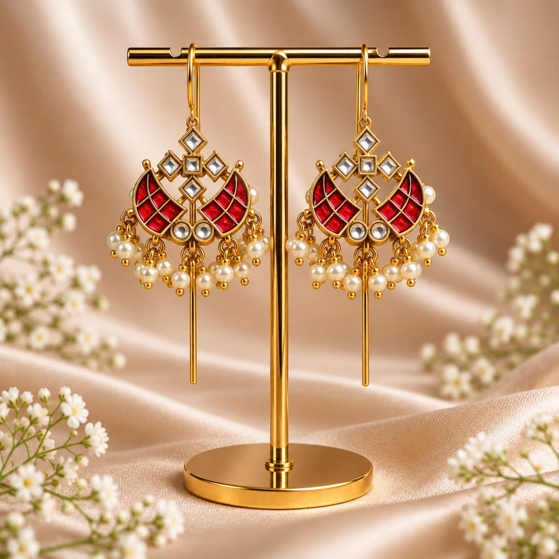 Rajsi Meenakari Kundan Needle Earcuffs