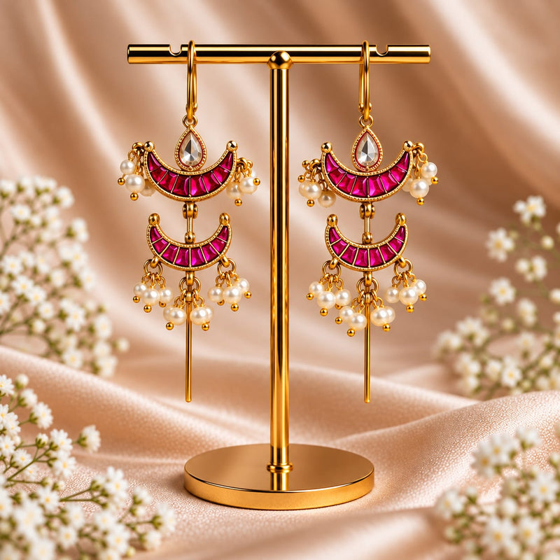 Chandrika Crescent Needle Earcuffs