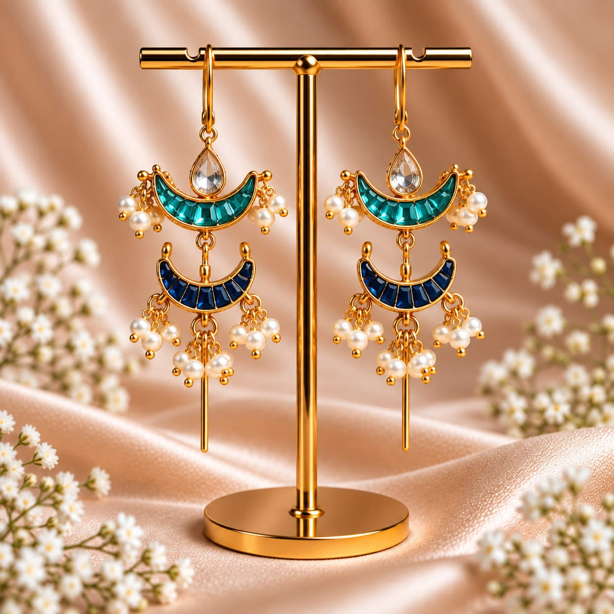 Chandrika Crescent Needle Earcuffs