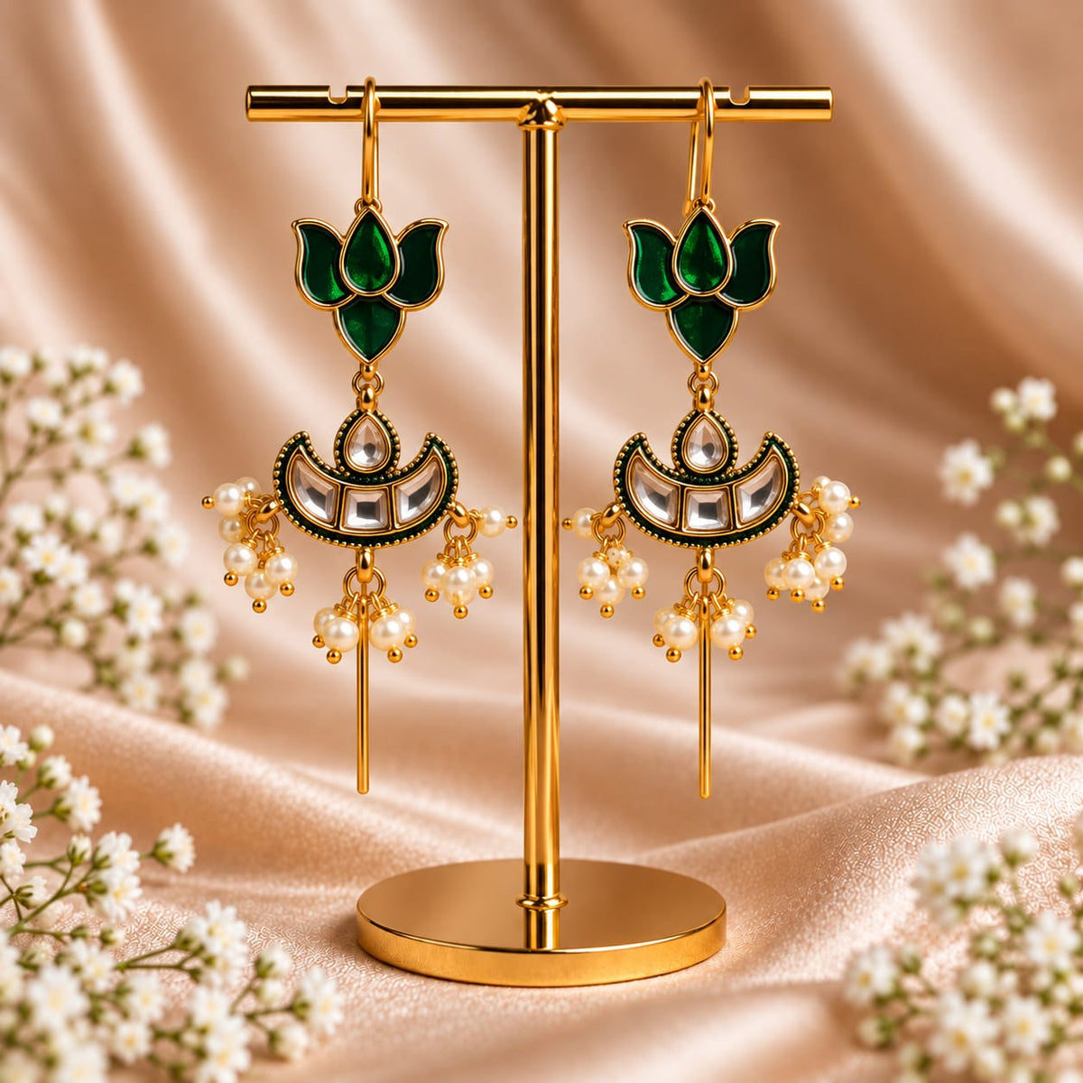 Kamal Jyoti Kundan Needle Earcuffs