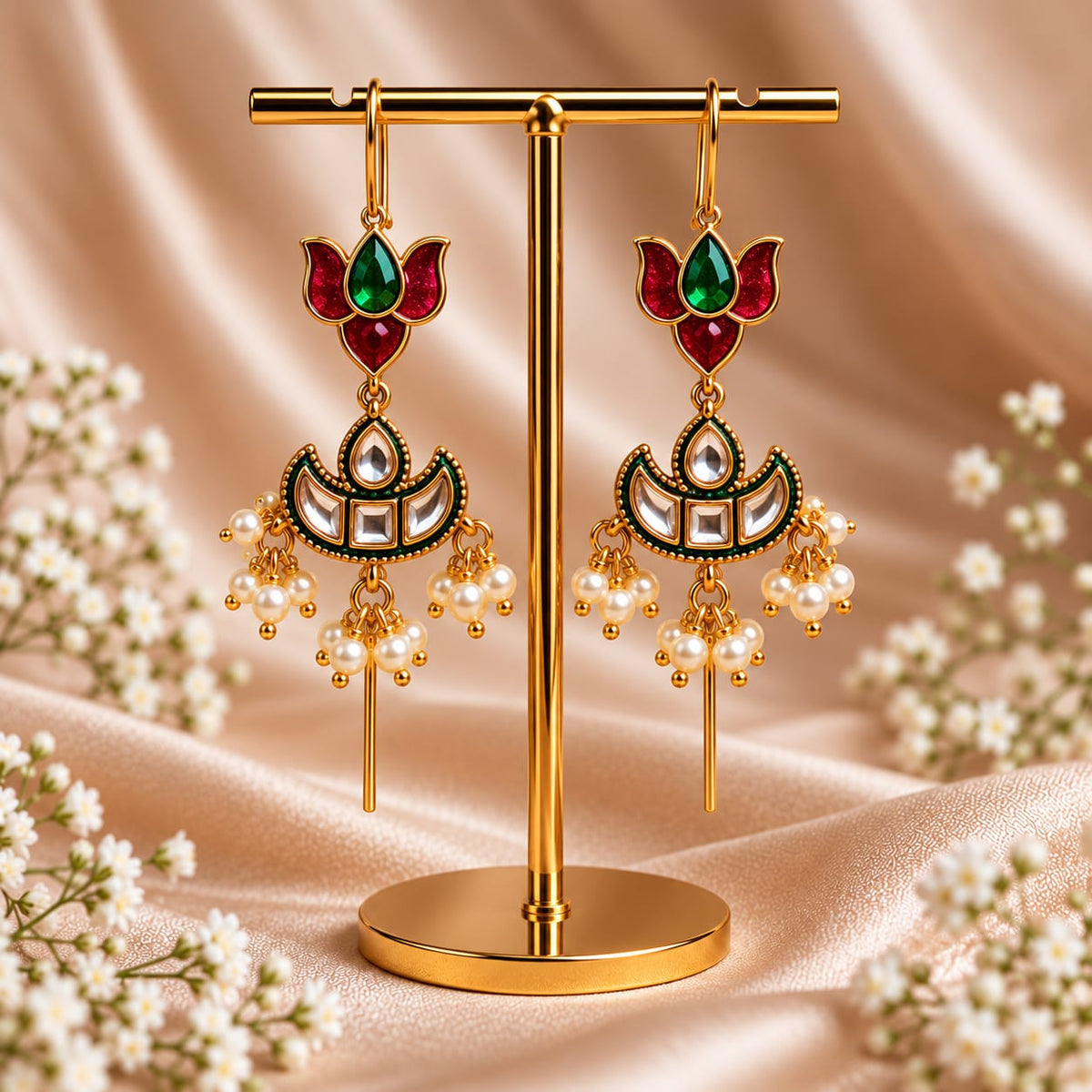 Kamal Jyoti Kundan Needle Earcuffs