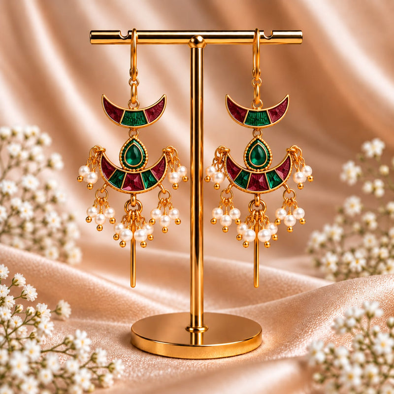 Noorvi Chandbali Needle Earcuffs