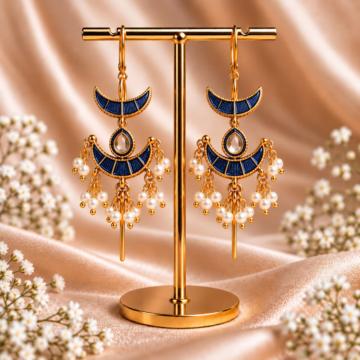 Noorvi Chandbali Needle Earcuffs