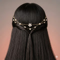 Golden Single flower AD Pearl Hairlet