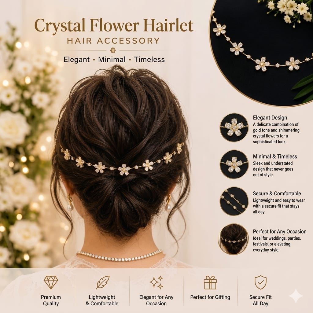 Golden 7 Flower Hairlet