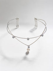 Minimal V stone hairlet (Golden and Silver)