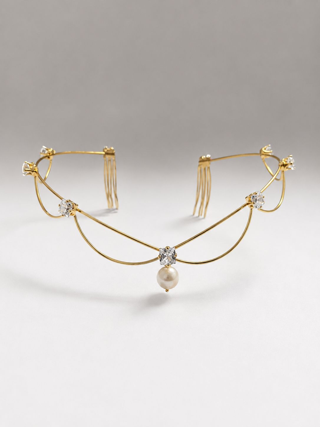 Multi curves Pearl Hairlet (Golden and Silver)