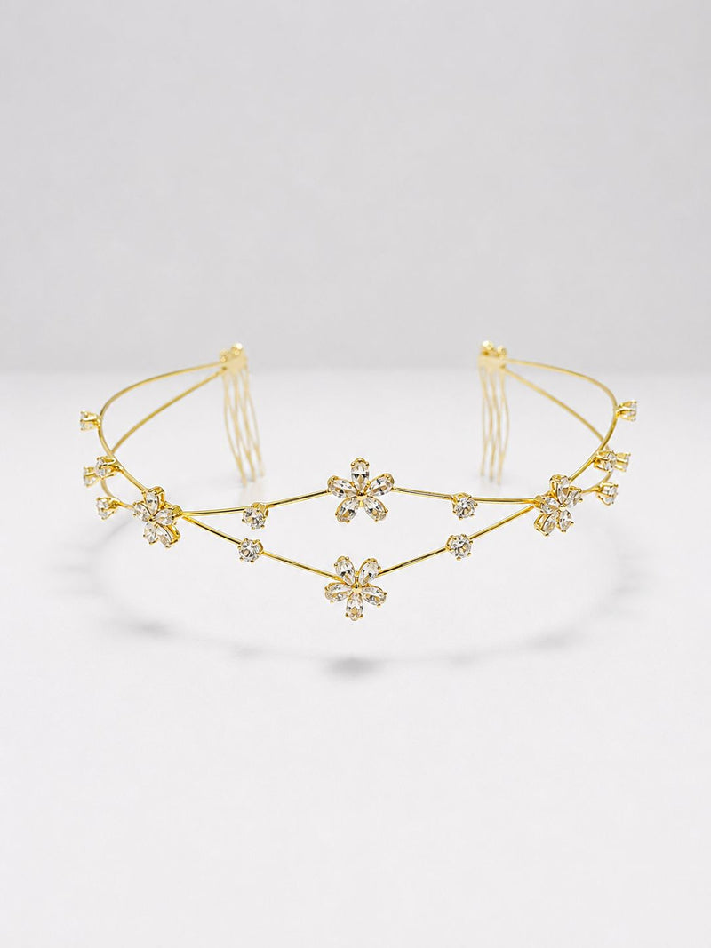 Double flower hairlet (Golden and Silver)