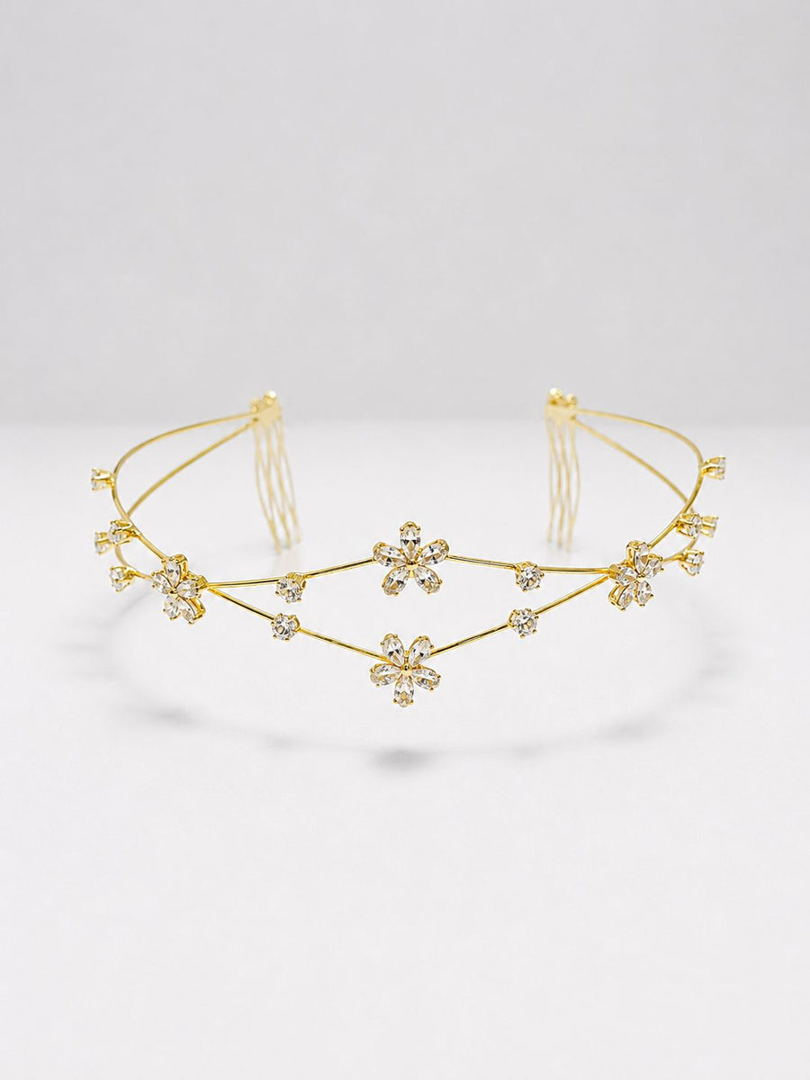 Double flower hairlet (Golden and Silver)