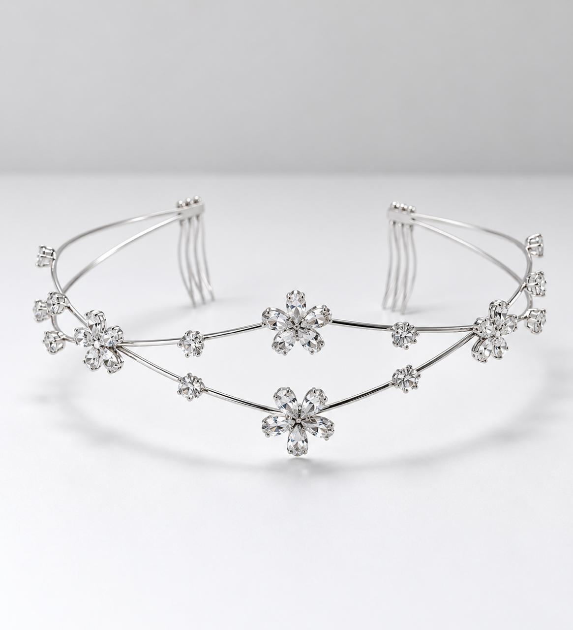 Double flower hairlet (Golden and Silver)