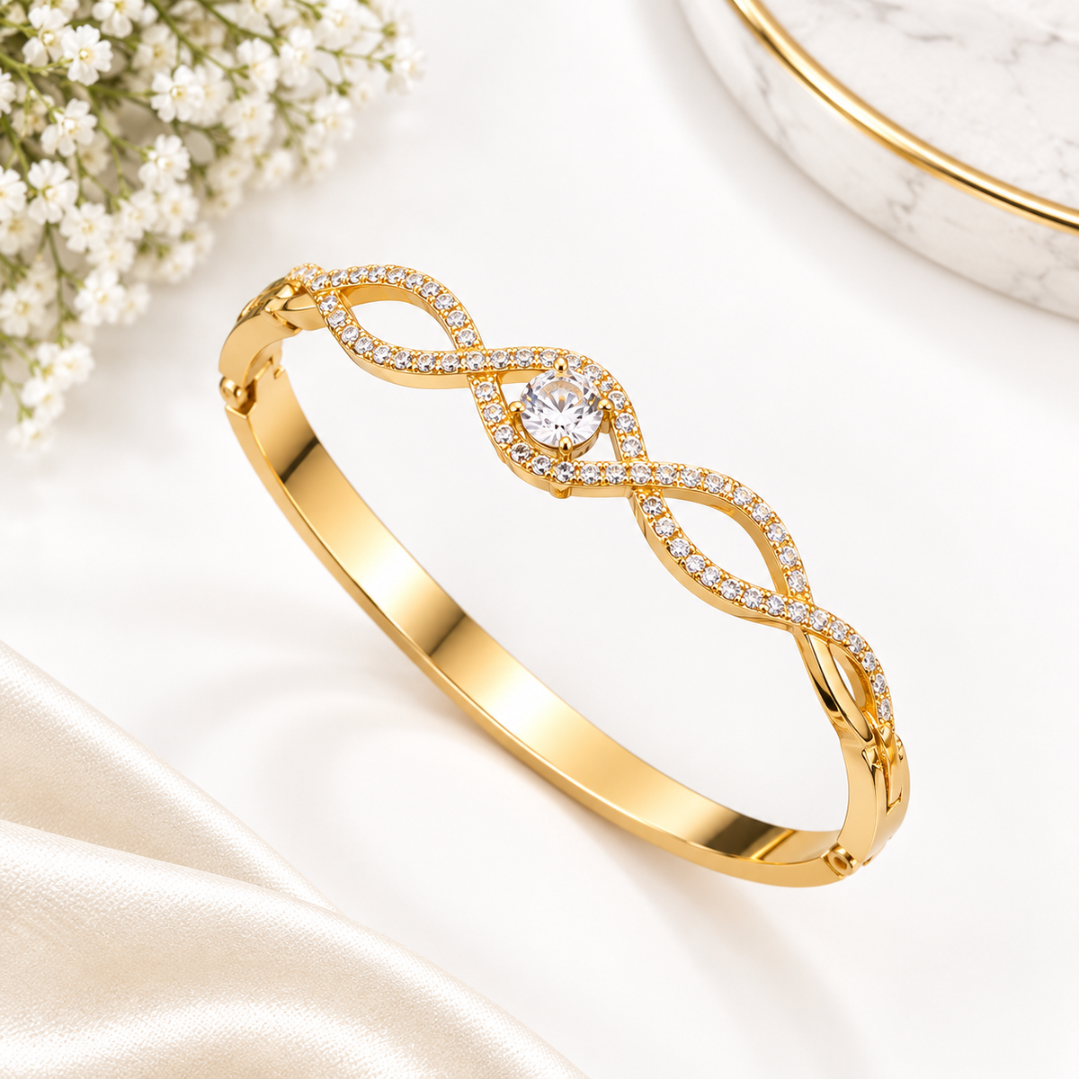 Celeste Gold Infinity Crystal Bracelet (Baby Size)