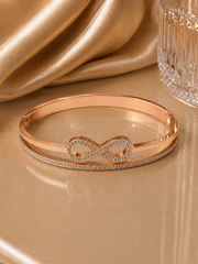 Rose Gold Infinity Crystal Bangle Bracelet