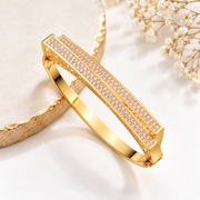 Double Bar Crystal Gold Bracelet (Baby Size)