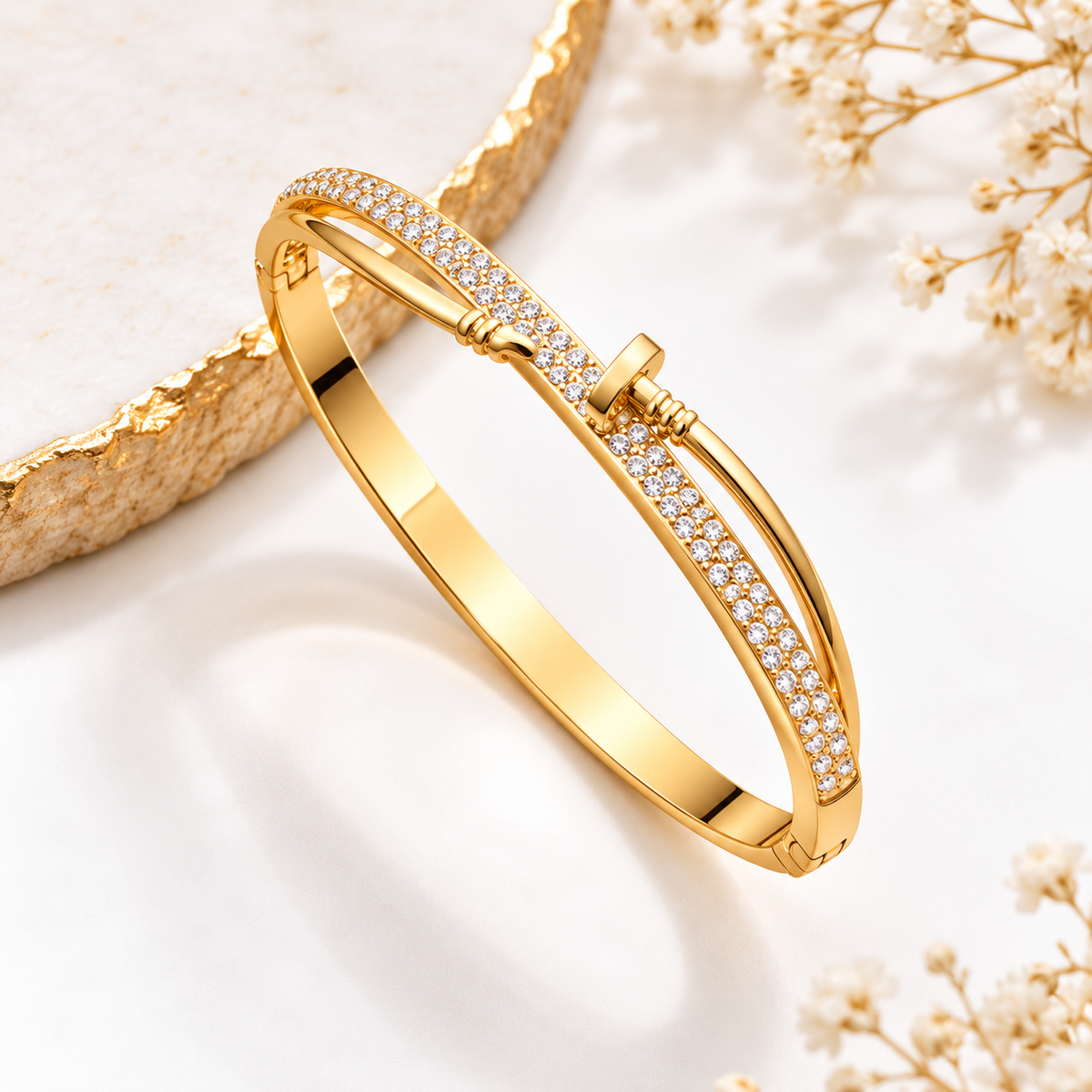 Crystal Buckle Gold Bracelet (Baby Size)