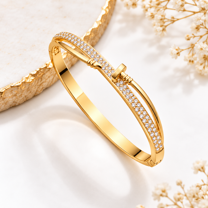 Crystal Buckle Gold Bracelet (Baby Size)