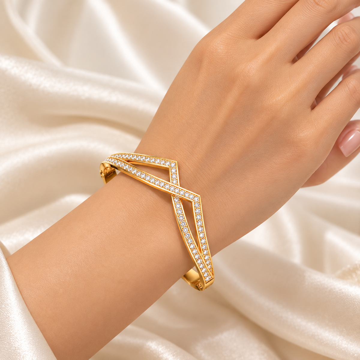 Crossover Crystal Gold Bracelet (Baby Size)