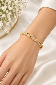 Interlock Crystal Gold Bracelet (Baby Size)