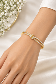 Crystal Knot Gold Bracelet (Baby Size)