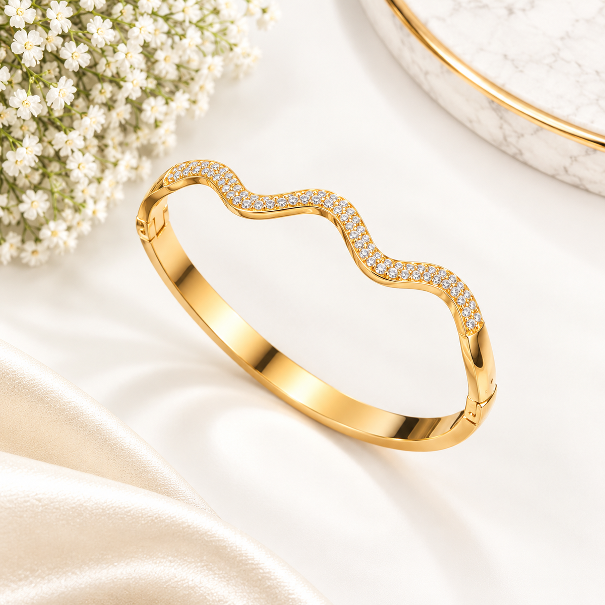 Crystal Wave Gold Bracelet (Baby Size)