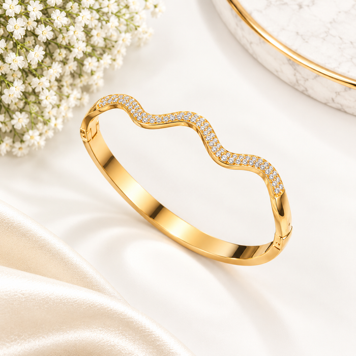 Crystal Wave Gold Bracelet (Baby Size)