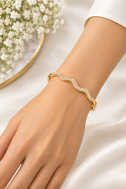 Crystal Wave Gold Bracelet (Baby Size)