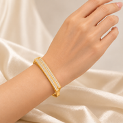 Double Bar Crystal Gold Bracelet (Baby Size)